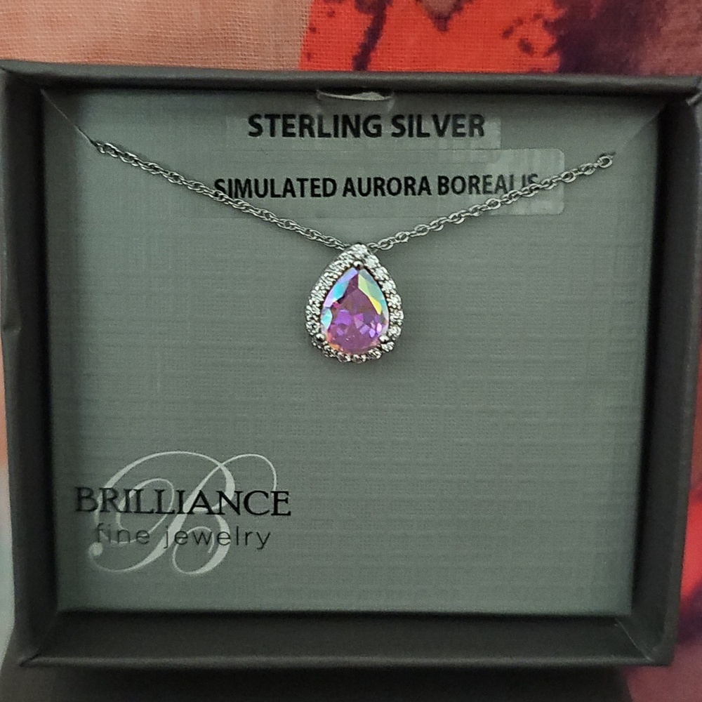 Sterling Silver Purple Pendant Necklace
